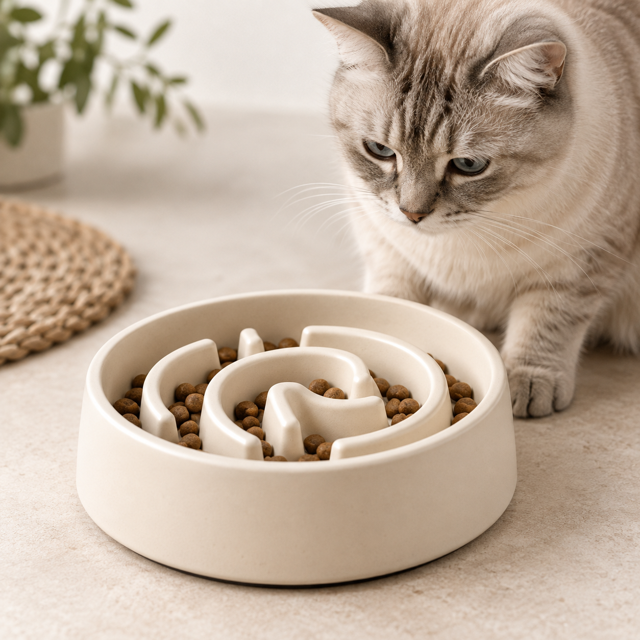 Ciotola Slow Feeder Anti-Gulping — Crema